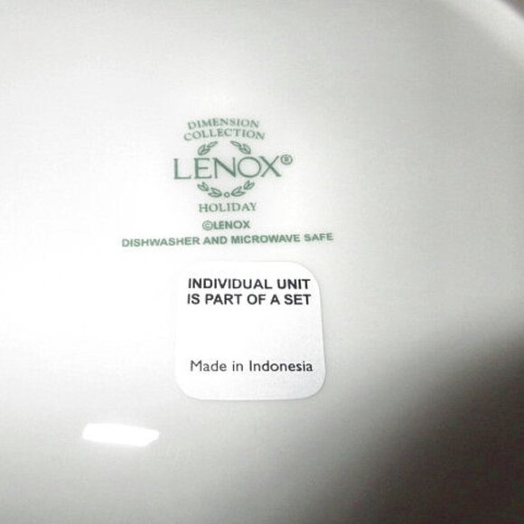 4X Lot Lenox Holiday Desert Salad Plates Holly Berries Red Border Christmas NIB - Picture 5 of 10